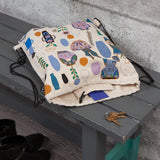 Sac à dos compact - Still Life, objet décoratifs, vases, plantes, visage, mauve, bleu, orangé sur fond beige clair, avec pochette intérieure