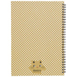 Carnet à spirales sur fond jaune ocre, chats blanc avec motifs - Meow Meow, VERSO