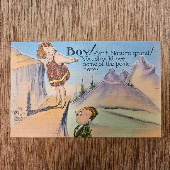 Ephemera - Carte Postale Vintage - Boy ! Ain't Nature Grand !