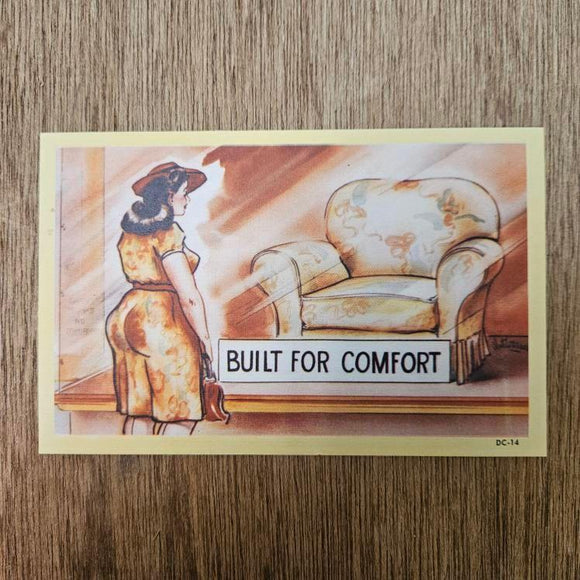 Ephemera - Carte Postale Vintage - Built For Comfort
