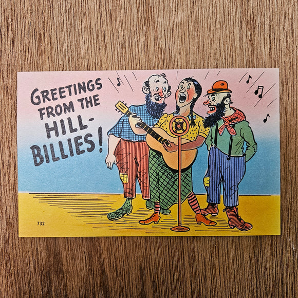 Ephemera - Carte Postale Vintage - Greetings From The Hill - Billies !