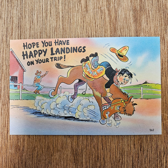 Ephemera - Carte Postale Vintage - Hope You Have Happy Landings On Your Trip !