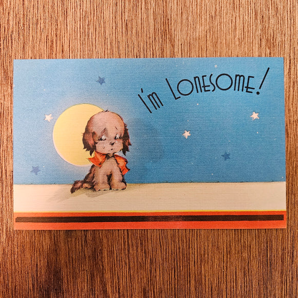 Ephemera - Carte Postale Vintage - I'm Lonesome !
