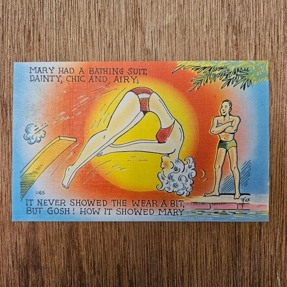 Ephemera - Carte Postale Vintage - Mary Had A Bathing Suit