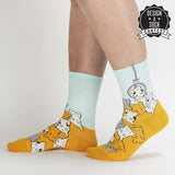 Sock It To Me Bas À Mi-Hauteur Pour Femmes Cat Claw Women's Crew Socks Sur Jambe