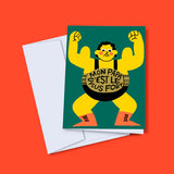 StudioToute-Carte Mon Papa c'est le plus fort Fond Orange