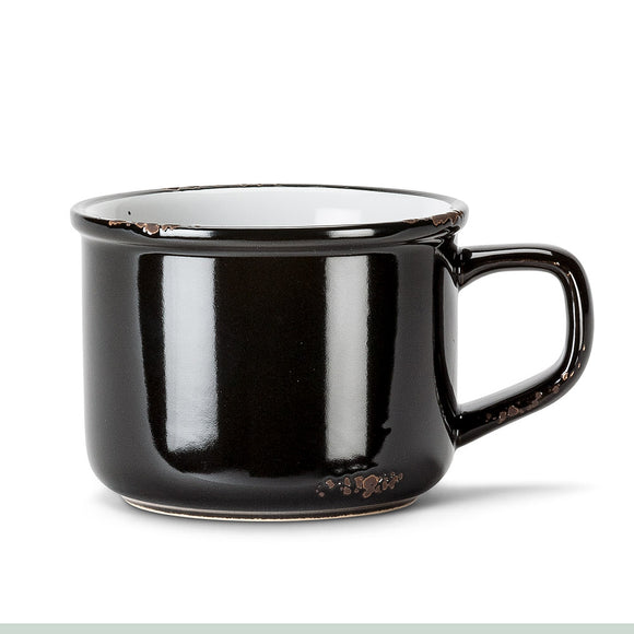 Abbott Enamel Look Cappuccino Mug Black Tasse Noir 1