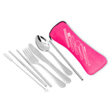 Abbott Ensemble Ustensiles Étui Rose Cutlery Set Pink Pouch 2