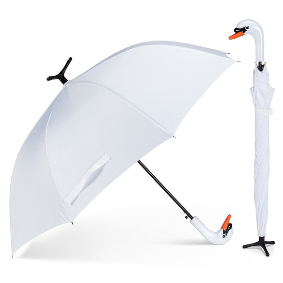 Abbott Parapluie Sur Pied Cygne Blanc Ouvert Et Debout