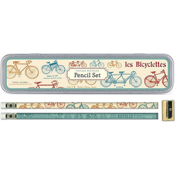 Boîte à crayons - bicyclettes sur fond blanc
