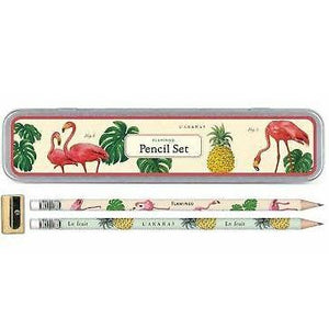 Boîte à crayons - "flamingo" sur fond blanc