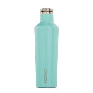 Corkcicle Canteen Bouteille Isolée Gloss Turquoise sur Fond Blanc