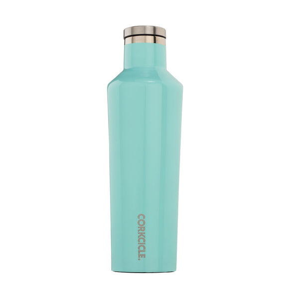 Corkcicle Canteen Bouteille Isolée Gloss Turquoise sur Fond Blanc