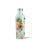Corkcicle Canteen Bouteille Isolée Mint Lively Floral Sur Fond Blanc