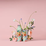Corkcicle Tumbler Bouteille Isolée Mint Lively Floral Sur Fond Rose