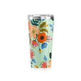 Corkcicle Tumbler Bouteille Isolée Mint Lively Floral Sur Fond Blanc