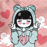 Demain Demain Trio Sacs Réutilisables Marjorie Blais Simard - Chibi Kawai Corail Détail 2