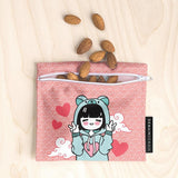 Demain Demain Trio Sacs Réutilisables Marjorie Blais Simard - Chibi Kawai Corail Format Moyen