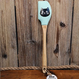 Duo de spatules bleues à motif de chats miaou noir
