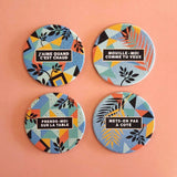 Merci Bonsoir - Ensemble de 4 Sous-Verres Coquins