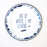 Forest&Waves Assiette Tôle Émaillée Plate Bleu