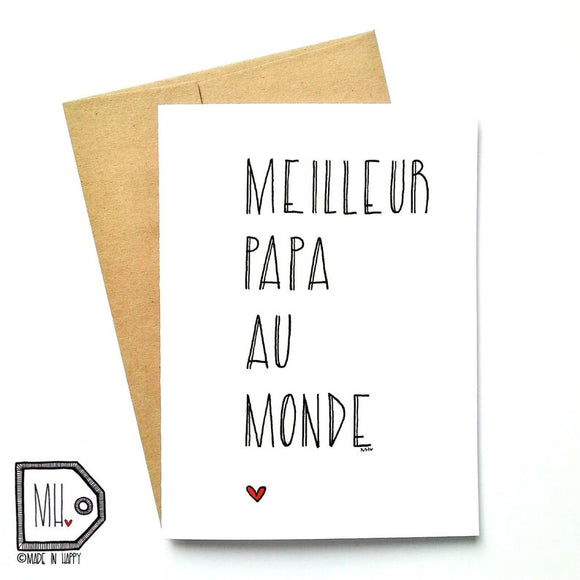 Made In Happy - Carte De Souhait - Meilleur Papa Au Monde
