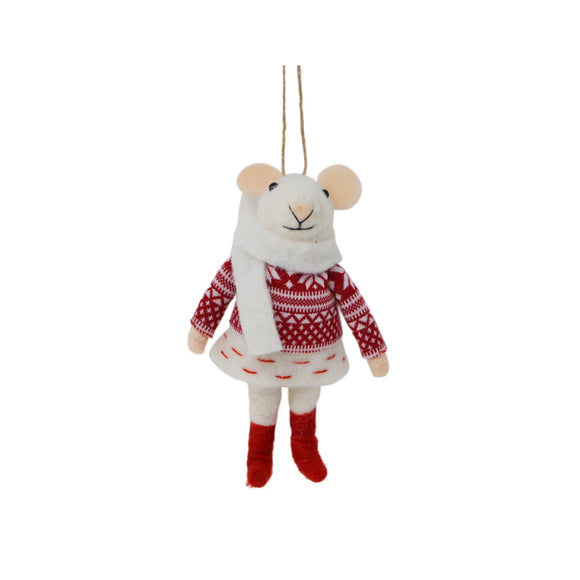 Nostalgia Ornement Souris Hiver Robe Noel Ornament Mouse Xmas Dress