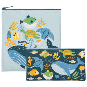 Now Design Due Pochettes Collations Sous Les Mers Bag Snack Set 2 Under the Sea