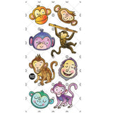Pico Tatouages Temporaires Singes Amusants Détail