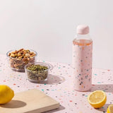 Bouteille d'eau en verre - Terrazzo Blush