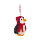 Abbott - Ornement - Pingouin Chapeau Foulard - Rouge Foncé