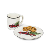 AbbottCollection-Tasse Buffalo Mug Avec Assiette et Biscuits