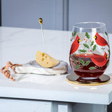 Abbott Verre A Vin Cardinal Et Houx