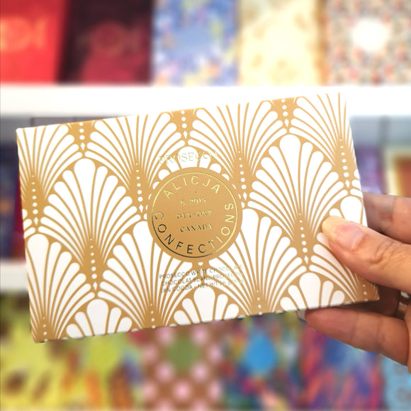 Alicja Confections - Barre de Chocolat Carte Postale Prosseco