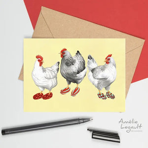 Amelie Legault-Carte de Souhait Poule Fantex