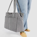 Baggu Carry-On Black And White Gingham On Hand