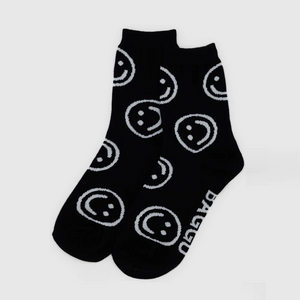 Baggu-Chaussette Crew Black Happy