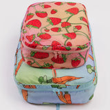Baggu - Trio De Pochettes 3D Zip Set - Carrots And Berries Carottes Et Baies