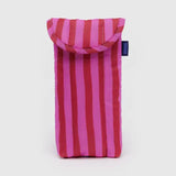 Baggu Puffy Glasses Sleeve Pink And Red Painted Stripe