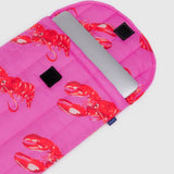 Baggu Puffy Laptop Sleeve 16 inch Pink Lobster Open
