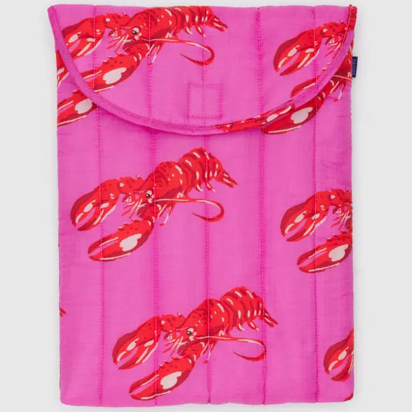 Baggu Puffy Laptop Sleeve 16 inch Pink Lobster