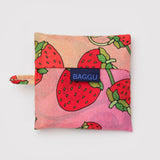 Baggu - Sac À Provision Réutilisable Standard Reusable Shopping Bag - Éclosion De Fraises Strawberry Blossom - Emballé