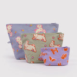 Baggu - Trio de Pochettes à Cosmétiques Go Pouch Set - Spring Animals Animaux Printaniers