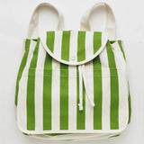 Baggu Sac À Dos Rayures D'Auvent Vert Green Awning Stripe Drawstring Backpack Baggu