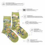 Bas montantes pour femme à motif de fleurs et de vigne - Infos