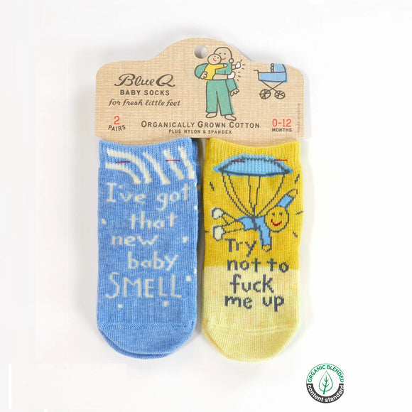 Blue Q - Chaussettes Pour Bébé - Baby Smell And Not Fuck Me Up