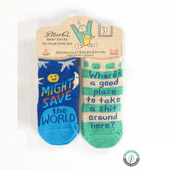 Blue Q - Chaussettes Pour Bébé - Save The World And Take A Shit