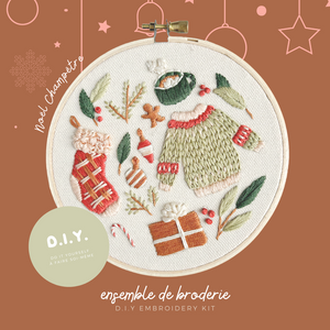 Brodé Serré - Kit de broderie D.I.Y Noel Champêtre