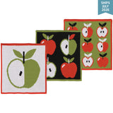 Danica jubilee - Trio de linge a vaiselle tricote - Une pomme par jour