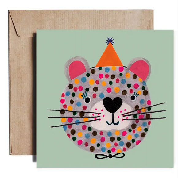 Daria Solak Ilustration-Carte de Souhait Party Cheetah